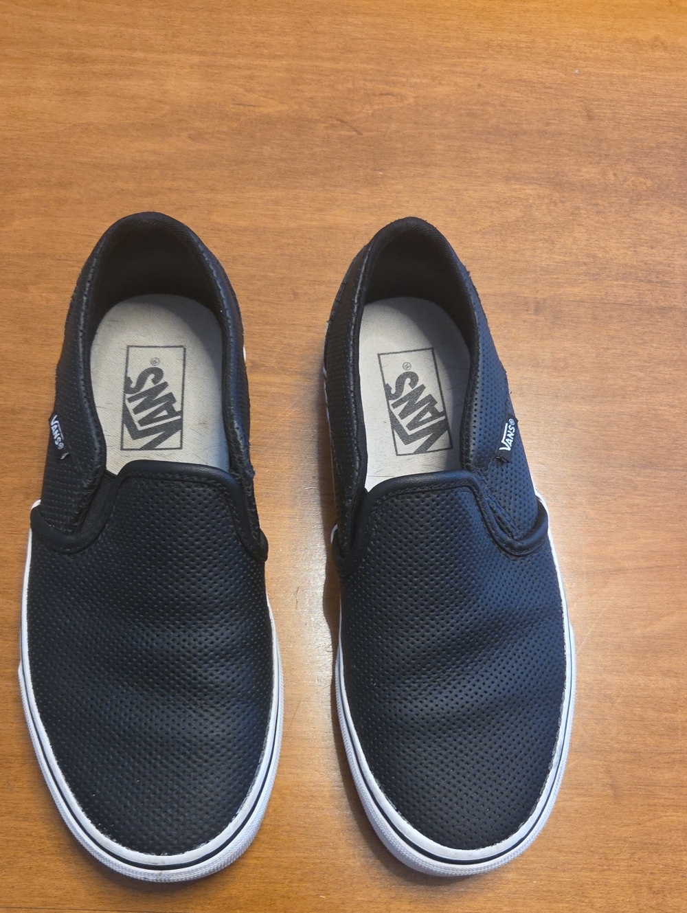 Vans Black Perforated Slip-On Sneakers